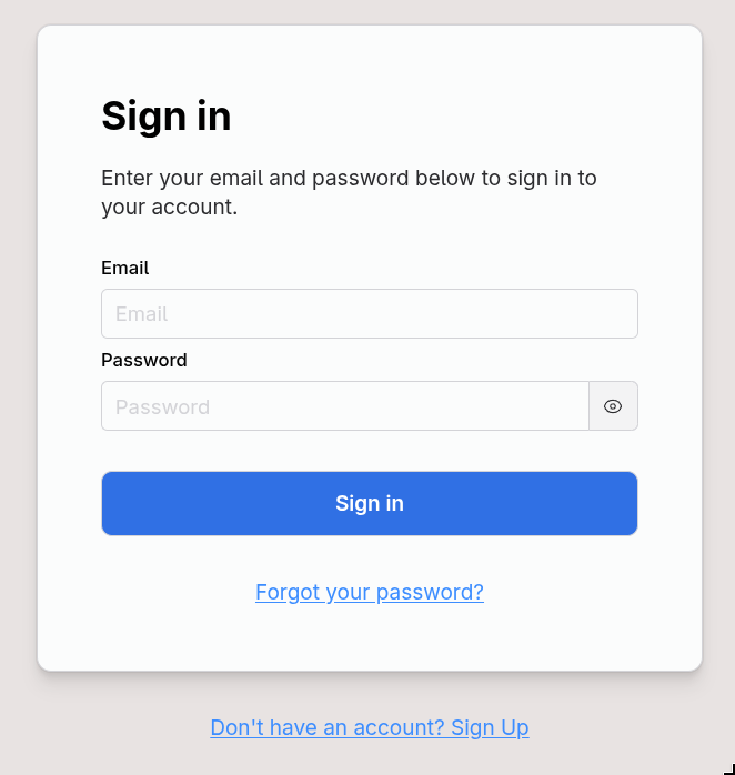Sign-in page